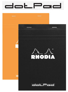 Set of 3 Rhodia Black A7 dotPad Dot Matrix Grid Note Book Pads Graphic Design 